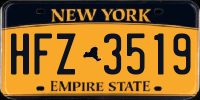 NY license plate HFZ3519
