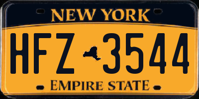 NY license plate HFZ3544