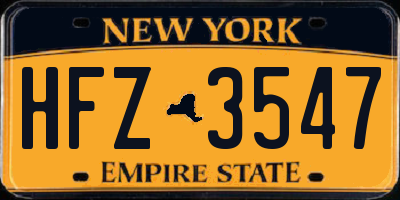 NY license plate HFZ3547