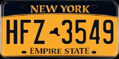 NY license plate HFZ3549