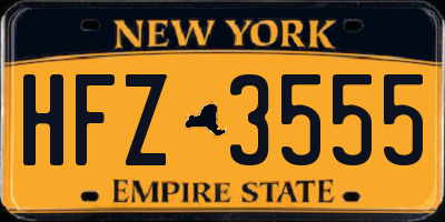 NY license plate HFZ3555