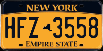 NY license plate HFZ3558