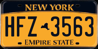 NY license plate HFZ3563