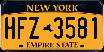 NY license plate HFZ3581