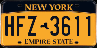 NY license plate HFZ3611