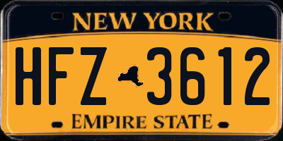 NY license plate HFZ3612