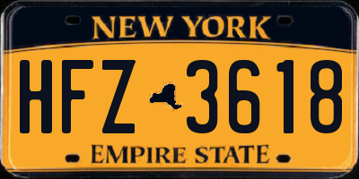NY license plate HFZ3618