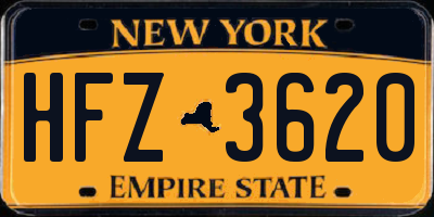 NY license plate HFZ3620