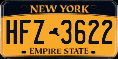 NY license plate HFZ3622