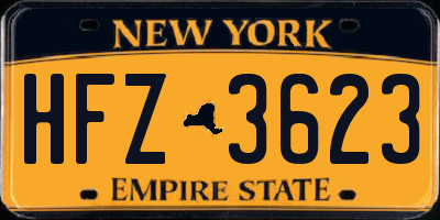 NY license plate HFZ3623