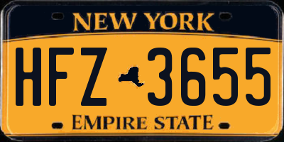 NY license plate HFZ3655