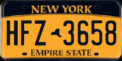 NY license plate HFZ3658