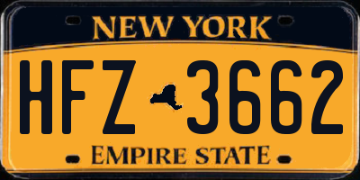 NY license plate HFZ3662