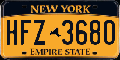 NY license plate HFZ3680