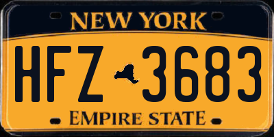 NY license plate HFZ3683