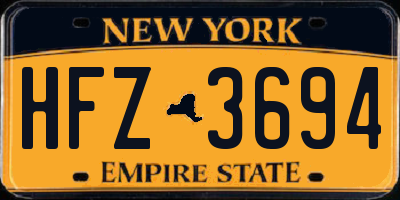 NY license plate HFZ3694
