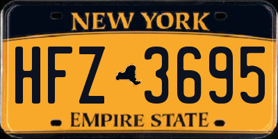 NY license plate HFZ3695