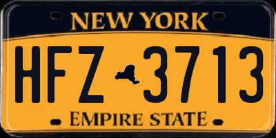 NY license plate HFZ3713