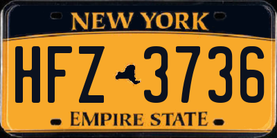 NY license plate HFZ3736