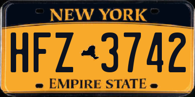 NY license plate HFZ3742