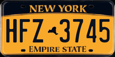 NY license plate HFZ3745