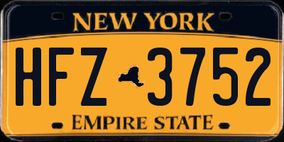 NY license plate HFZ3752