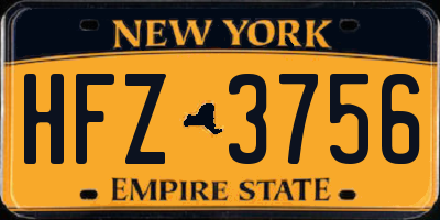 NY license plate HFZ3756