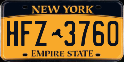 NY license plate HFZ3760
