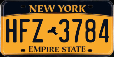 NY license plate HFZ3784