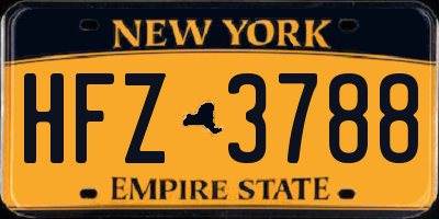 NY license plate HFZ3788