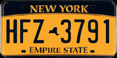 NY license plate HFZ3791