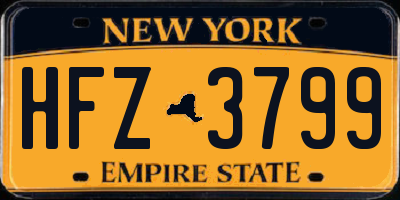 NY license plate HFZ3799