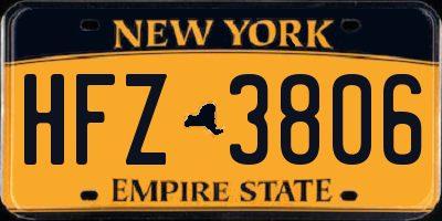 NY license plate HFZ3806