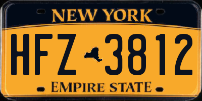 NY license plate HFZ3812