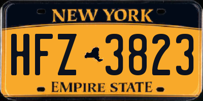 NY license plate HFZ3823