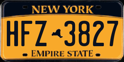 NY license plate HFZ3827