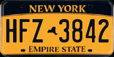NY license plate HFZ3842