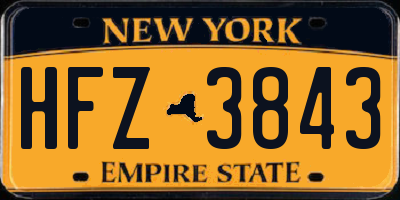 NY license plate HFZ3843