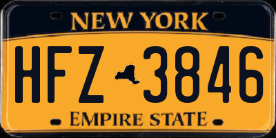 NY license plate HFZ3846