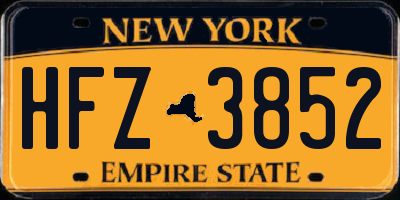 NY license plate HFZ3852