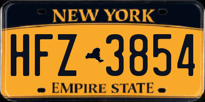 NY license plate HFZ3854