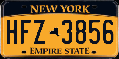 NY license plate HFZ3856