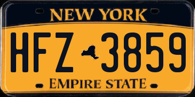 NY license plate HFZ3859