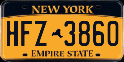 NY license plate HFZ3860