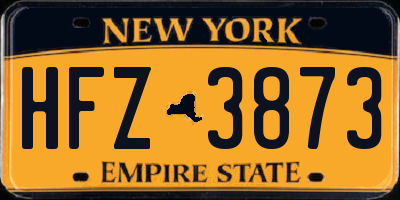 NY license plate HFZ3873