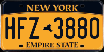 NY license plate HFZ3880