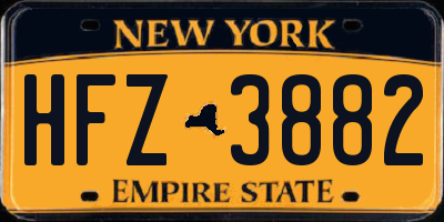 NY license plate HFZ3882