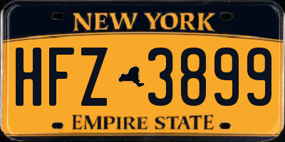 NY license plate HFZ3899