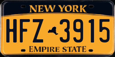 NY license plate HFZ3915