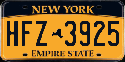 NY license plate HFZ3925